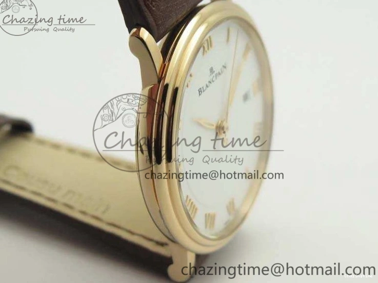 0328 Villeret 6651 RG ZF 1:1 Best Edition White Dial On Brown Leather Strap A Unique 8097